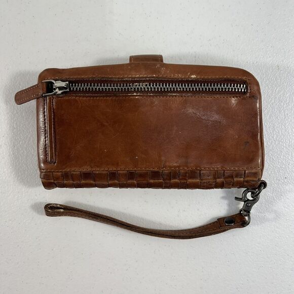 Valenca Holland Brown Woven Distressed Leather Wallet Credit Card ID Holder - Picture 4 of 13